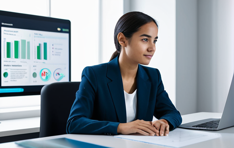 A diverse young professional woman in modest, smart casual attire, sitting at a sleek, minimalist desk. She is interacting with a holographic AI interface that displays personalized learning modules, her expression thoughtful and curious, representing intrinsic motivation and a growth mindset. The background is a clean, modern study space with subtle futuristic elements, bathed in soft, natural light. Professional photography, high resolution, soft focus on the background. fully clothed, appropriate attire, modest clothing, safe for work, appropriate content, professional, family-friendly, perfect anatomy, correct proportions, natural pose, well-formed hands, proper finger count, natural body proportions.